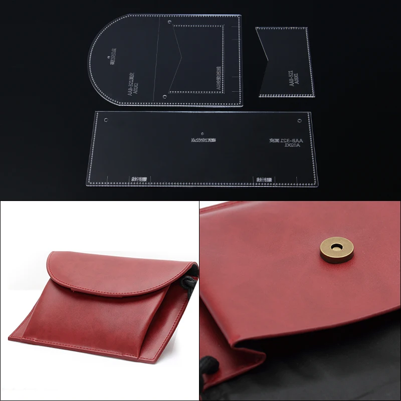 

1 Set DIY Leathercraft Messenger Bag Handbag Acrylic Templates Leathercraft Cutting 15*20*1cm
