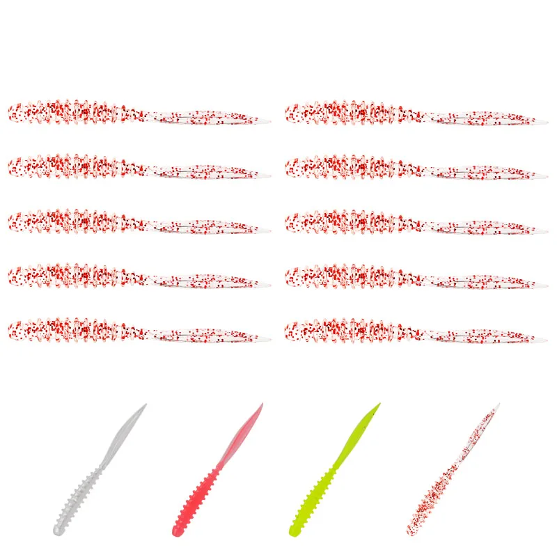 

Trulinoya 10pcs/lot Soft Bait Worm 0.4g 60mm Swimbaits Silicone Soft Lure Carp Artificial Soft Lures for Fishing Peche