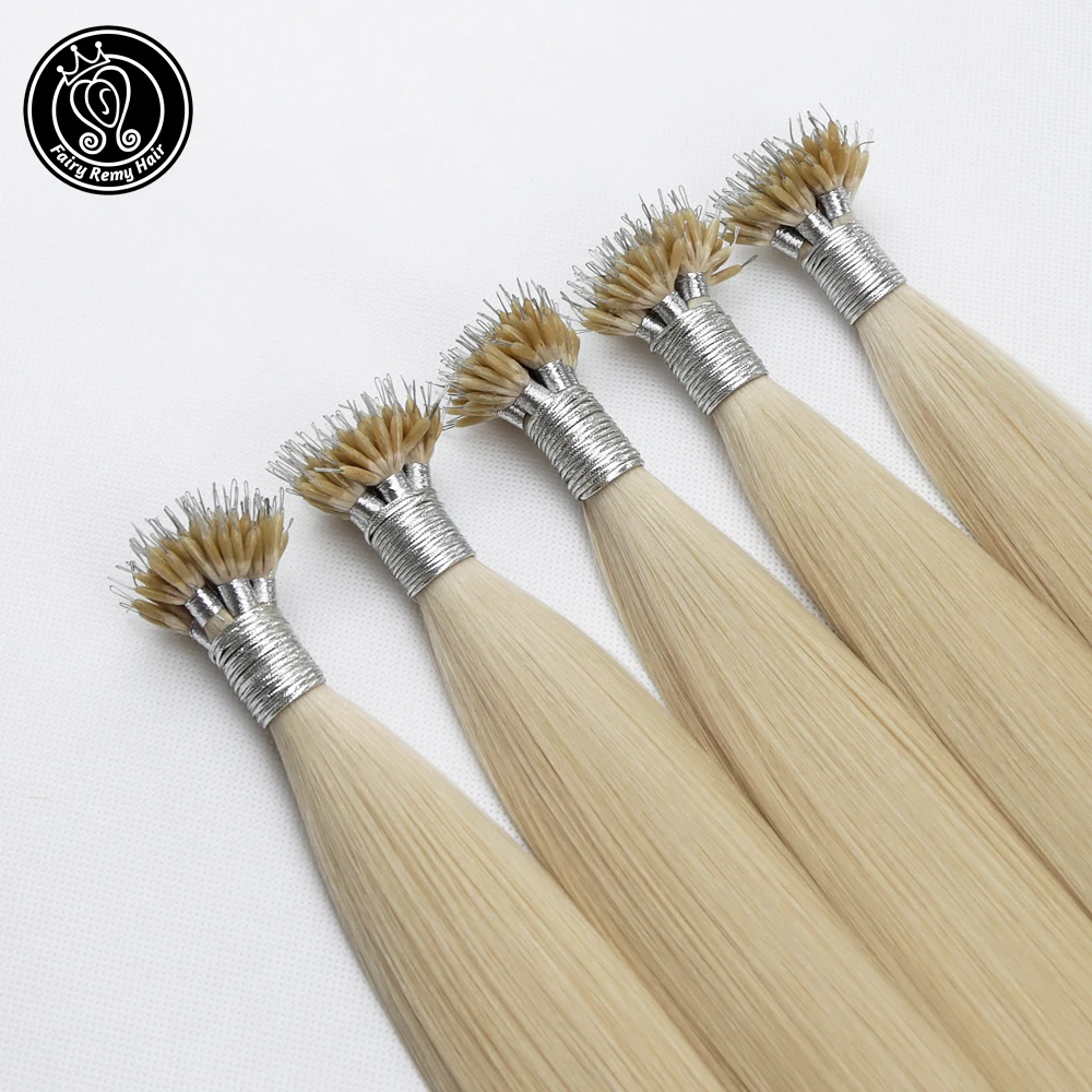 Фея Remy волосы 0 8 г/локон настоящие нано кольцо человеческие для наращивания блонд