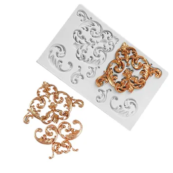 

Scrolls Baroque Corner Food grade Silicone Mold Cake Border Fondant Cake Decorating Tool Baking Cookie Chocolate Candy Mould