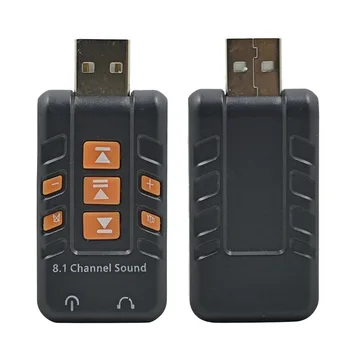 

TISHRIC 8.1 3D External Sound Card USB 2.0 to 3.5mm Audio Interface Adapter Microphone Speacker for MAC Computer Linux Windows