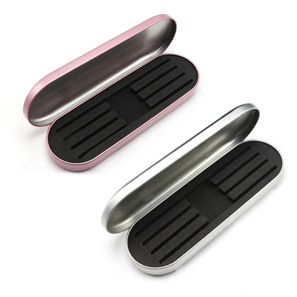 

1pc Sliver/Pink Tinplate Storage Box For Eyelash case Extension Tweezers Organizer Case Eyelashes Makeup Boxs Tools