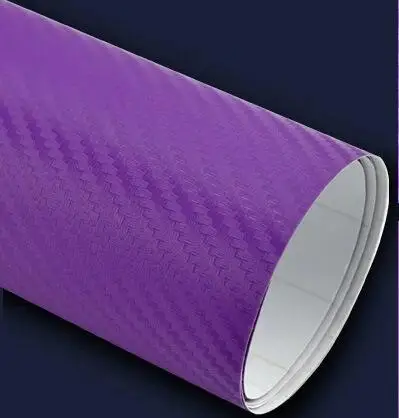 1 шт. x 30 см* 1,27 м 3D Виниловая пленка для оклеивания автомобиля из углеродного волокна 10 цветов - Название цвета: Фиолетовый