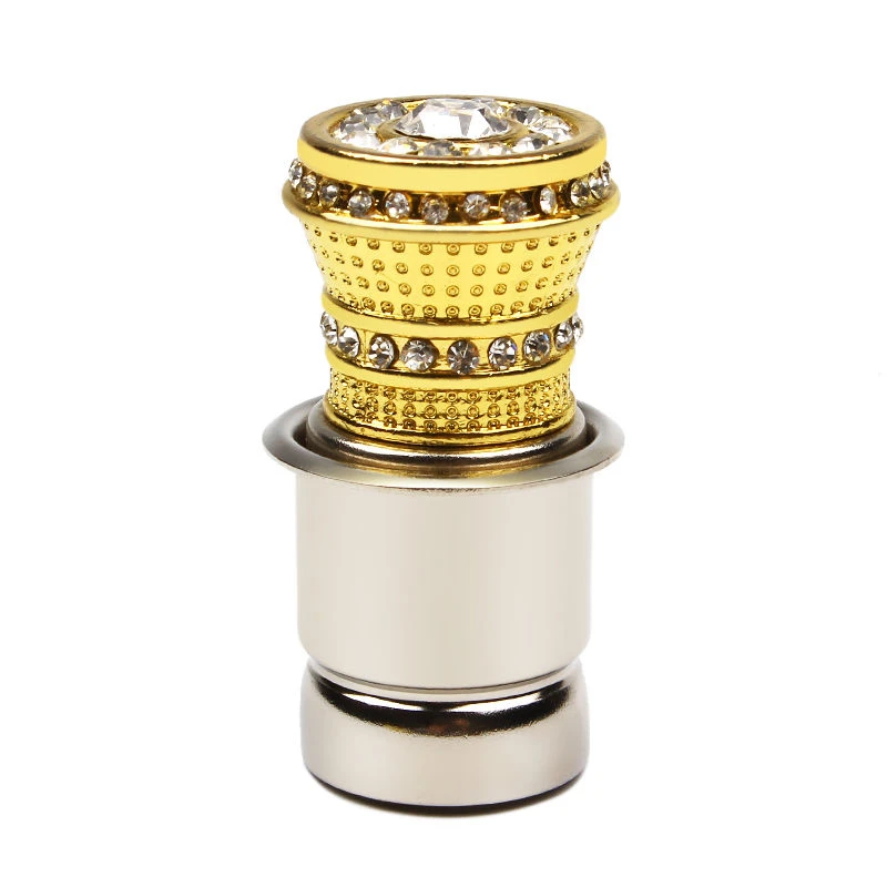 JXLCLYL Luxury Crystal Rhinestone Bling Car Iron 12V Cigarette Lighter Golden