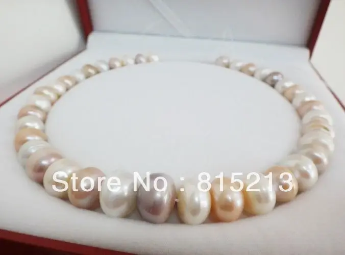 

ddh00659 TOP HUGE 18"16MM NATURAL SOUTH SEA GENUINE NEAR ROUND MULTICOLOR PEARL NECKLACE
