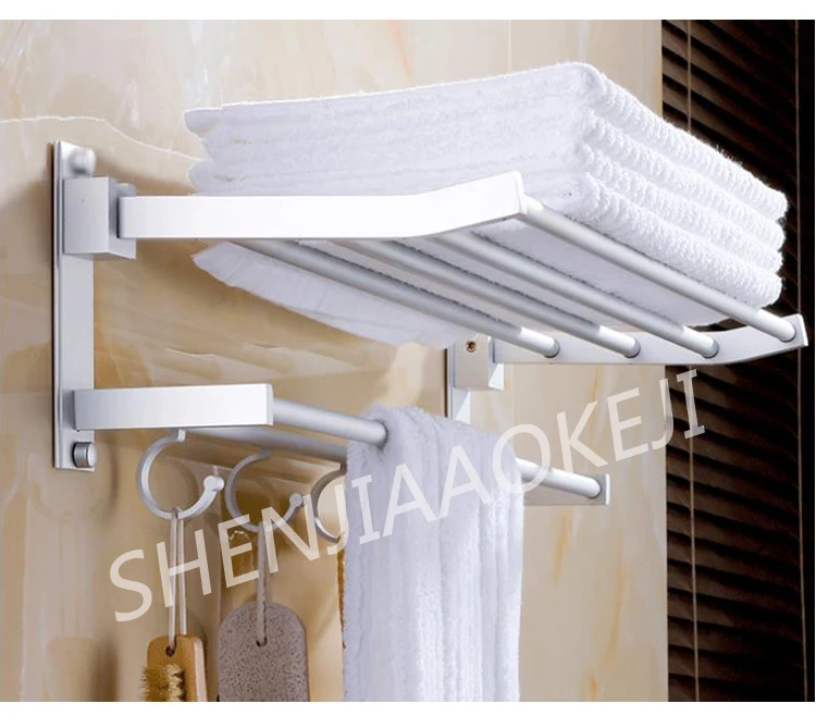 Алюминиевая вешалка для полотенец, 2 слоя, многофункциональная Складная подставка для полотенец, подставка для полотенец, подвеска, 1 шт