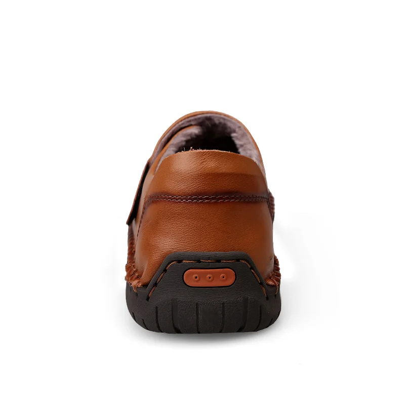 fur fur Cuir Glissement Avec Mocassins Chaussures De Sneakers 7808mhongzong 7808huangzong Hiver 7808hei Fourrure Conception En 7808mhuangzong Plat Hommes Sur 7808mhei Luxe Chaude Homme Causalité fur 7808hongzong Véritable FSznExqdF