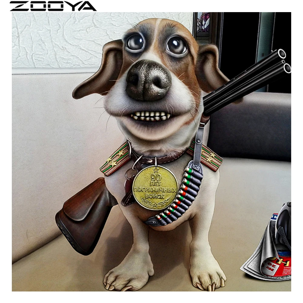 

ZOOYA DIY 5D Diamond Painting Cross stitch Needlework Diamond Embroidery Cartoon Dog Pattern Hobbies and Crafts Home Decor R1064
