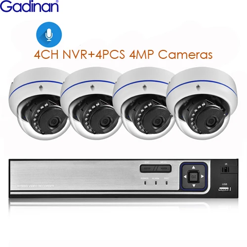 Gadinan 4CH 5.0MP Домашняя безопасность NVR POE CCTV камера системы 5MP SONY IMX335 4MP аудио звук Открытый ночное видение комплект наблюдения - Цвет: 4CH NVR and 4PCS 4MP