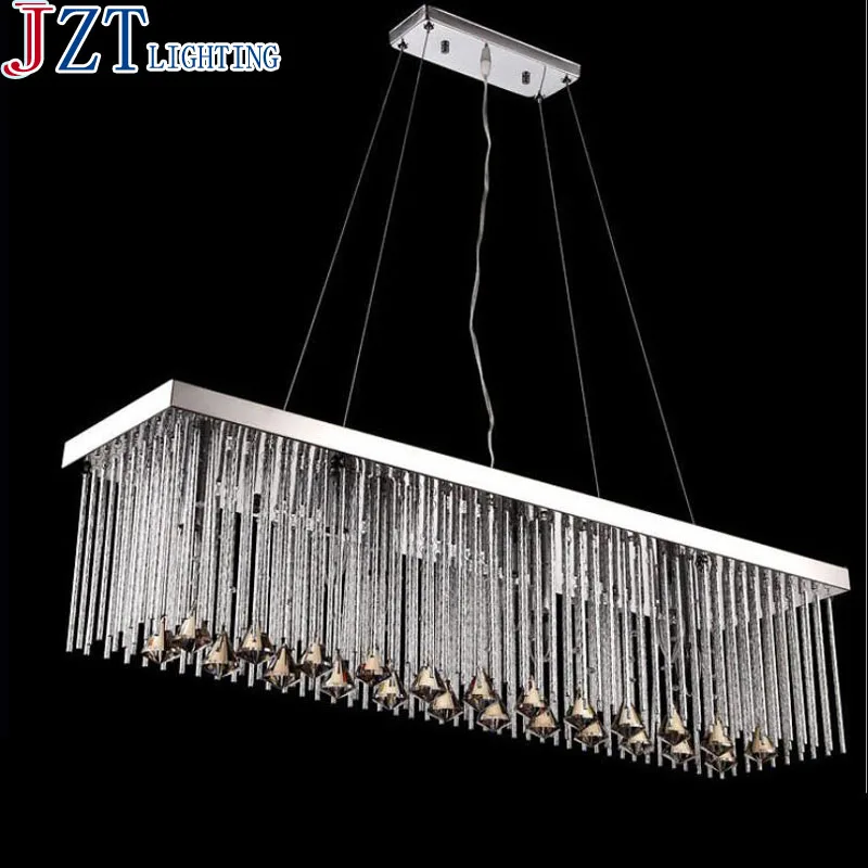 L100xW22xH100cm E14 ресторан лампы творческий минималистский прямоугольный Кристальный подсвечник обеденная LED люстра освещение бар