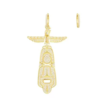 

JUIN Asymmetry Totem Dangle Earring Eagle Wing Animal 925 Sterling Silver Zircon Women Feather Egypt Temple Wedding Jewelry