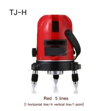 1 шт. вертикальный горизонтальный перекрестный лазерный уровень TJ-H Поворот на 360 градусов самонивелирующийся красный 5 линий 1 точечный лазерный уровень