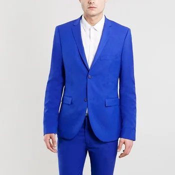 

Royal Blue Formal Men Suits with Notched Lapel Two Piece Straight Groom Wedding Tuxedos ( Jacket + Pants )