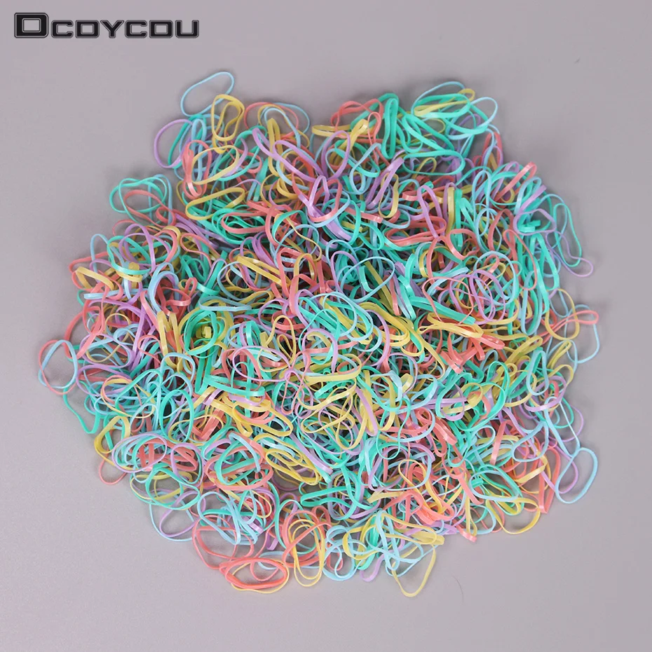 buy 1.5CM New Child Baby Hair Holders Rubber Bands Elastics Girl Tie Braids Hair Accessories 4 Color 1000PCS bag