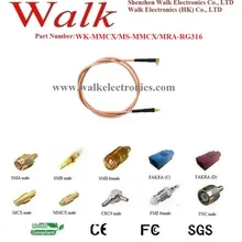 MMCX Мужской Угол MMCX мужчины прямо RG316 кабель, mmcx RG316 удлинитель, MMCX RG316 кабель