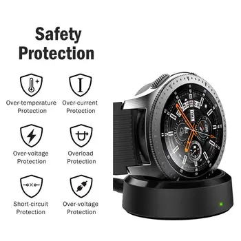 

5V / 300mA Smart Watch Wireless Charger Black Accessories Charger Charging Base With Micro USB Cable for Samsung Gear S2 S3 S4