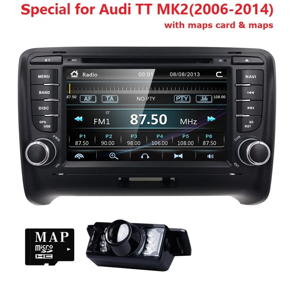 

Mirror link 7 Inch For AUDI TT MK2 2006-2013 Car DVD GPS Player Head Unit Bluetooth DAB+ DTV RDS FM USB MAP SD map card Camera