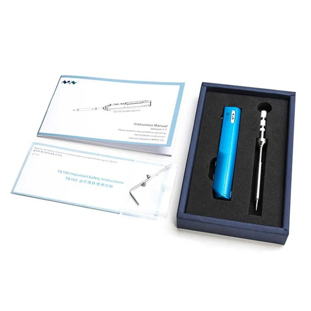 

2017 TS100 Mini Portable Smart Programmable Electric Soldering Iron Digital LCD Display Original Replacement Tip High Frequency