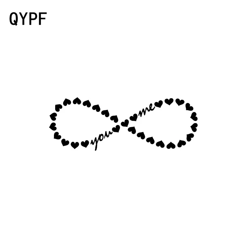 

QYPF 20CM*6.9CM Love Romance Heart Art Car Window Sticker Decal Black/Silver Vinyl Accessories C15-0628