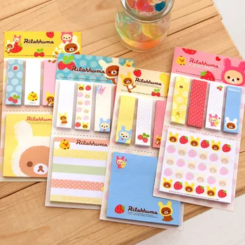 

1 PCS Kawaii Cartoon Rilakkuma Memo Notepad Note Book Memo Pads Sticky Notes Memo Set Gift Stationery Office Stationery Supplies