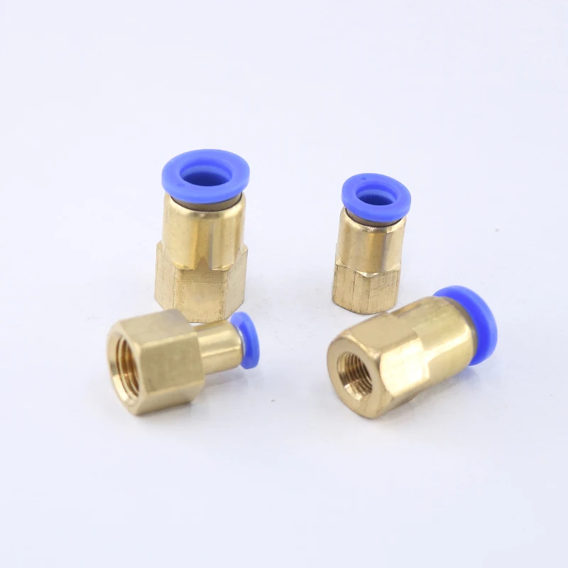 

Pneumatic fittings quick connectors Female Thread Air Pipe Direct Joint blue PCF all series pneumatic cylinder Brass fitting