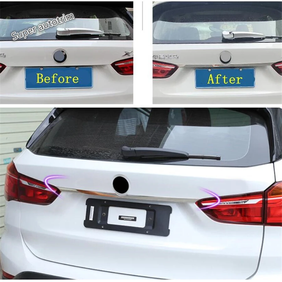 Lapetus аксессуары снаружи для багажника верхняя дверная полоса крышкой ободок крышки уравновешивания Подходит для BMW X1 F48