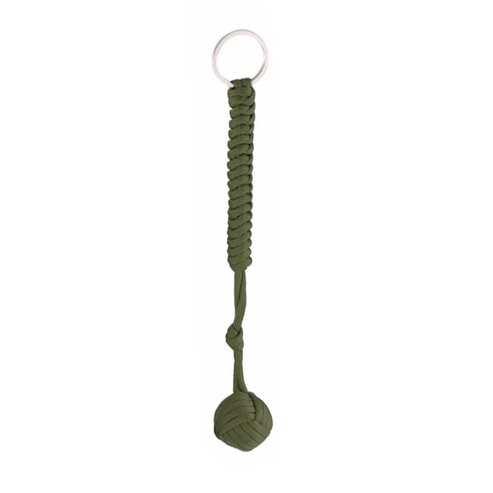 Скалолазание зонтик веревка открытый обезьяна кулак брелок стальной шар ручной работы тканый Многофункциональный Забавный Брелок Паракорд брелок - Цвет: army green