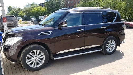 Для Nissan PATROL Y62 2010- Infiniti QX56 QX80 ABS Хромированная Боковая дверь молдинги корпуса защитный вкладыш гарнир крышка планки 4 шт