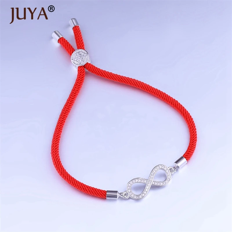 

2018 bracelet femme Cubic Zirconia Infinity Charm handmade Red Rope Bracelets Bangle Adjustable Slider Beads pulceras pulsera