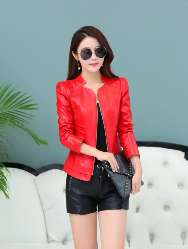 Куртка женская кожаная с коротким рукавом большого размера 2020|leather ladies jacket|leather