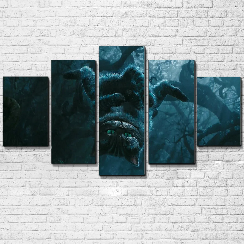 

CHESHIRE CAT 5 PIECE CANVAS SET FOR LIVING ROOM