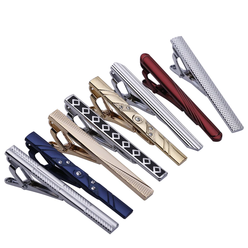 8pcs Mix Color Mens Classic Necktie Tie Clips Bar Set for Regular Ties ...