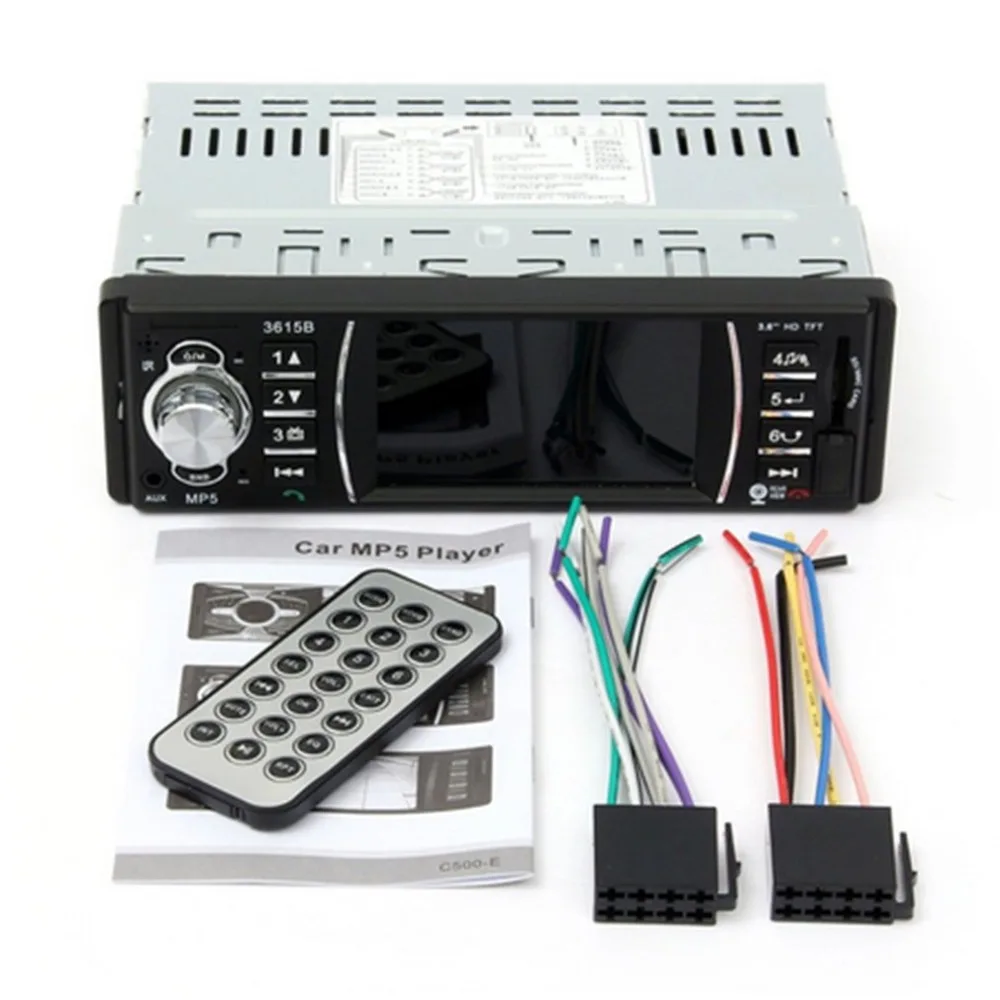 

3.6 inch HD Digital Screen Car MP5 Player Bluetooth Stereo Audio Video Support FM USB MP3 MP4 Remote Control Rear View Camera