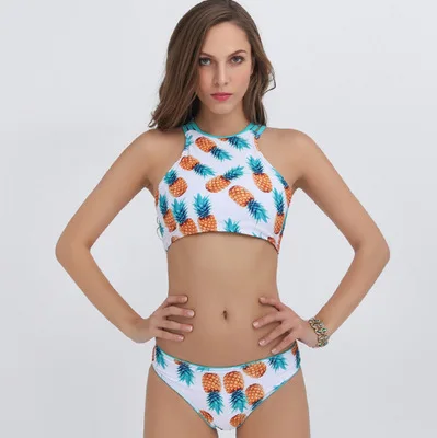 halter crop top bikini