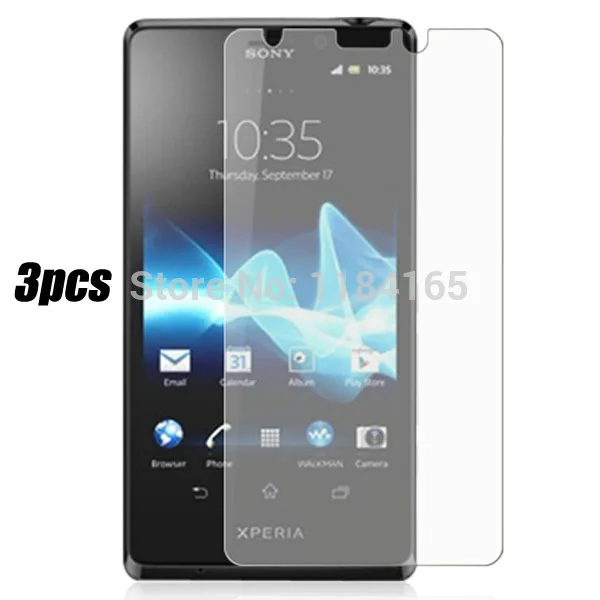 3pcs/Lot Glossy Front Transparent LCD Screen Guard Protectors for Sony