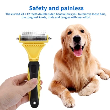 

Hair Removal Comb for Dogs Cat Detangler Fur Trimming Deshedding Brush Grooming Tool Pet Grooming Supplies