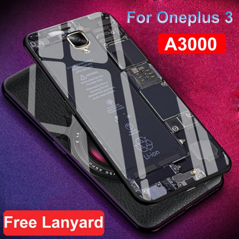Чехол для Oneplus 3 задняя крышка чехол Роскошный телефона из закаленного стекла