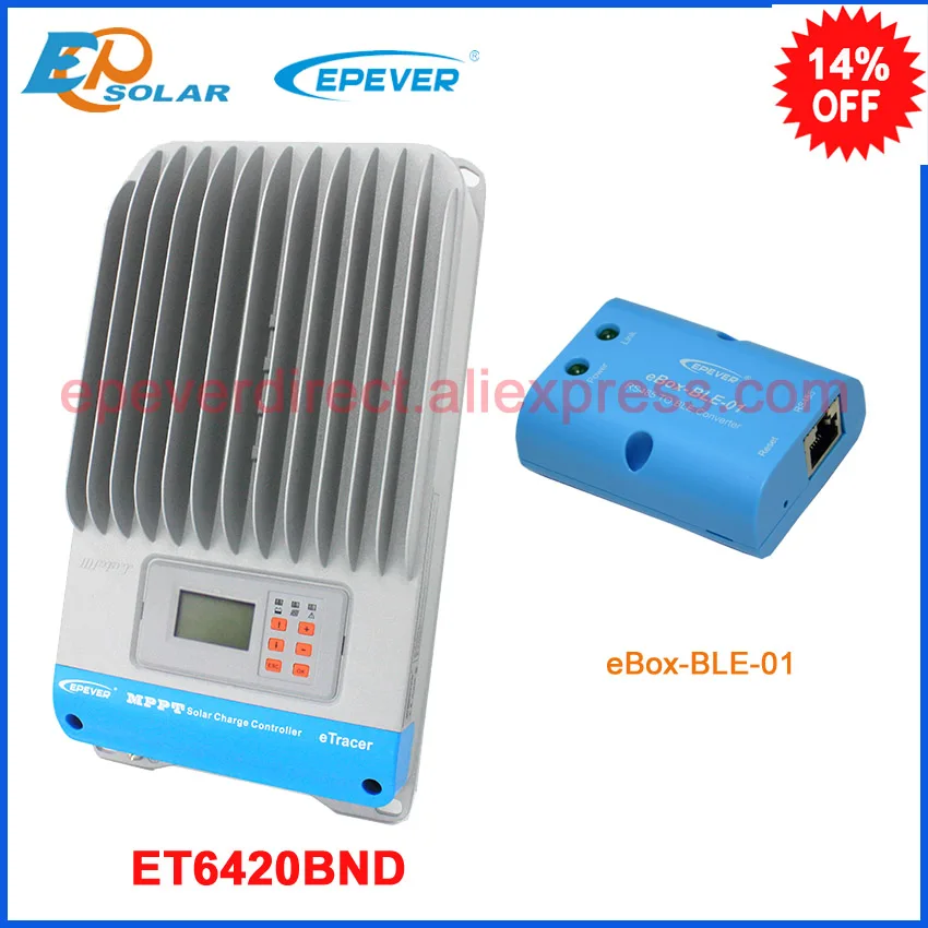 

Controller 48v 60A 60amp mppt EPsolar EPEVER solar tracer charging regulator ble box APP use ET6420BND lcd display