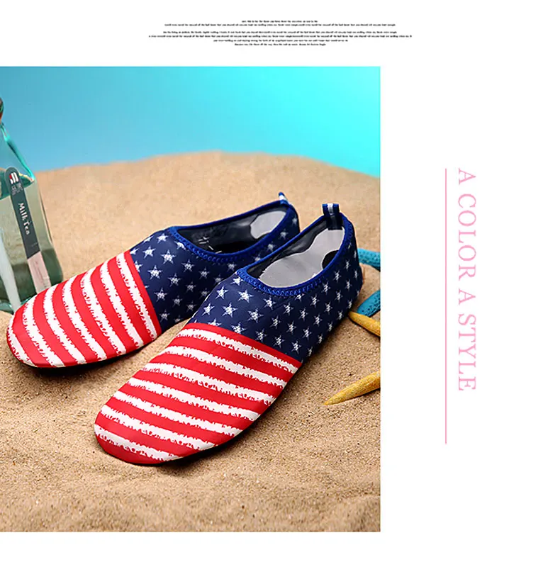 1 (29)Woman Barefoot Skin Sock Striped Shoes Beach Pool Water Socks GYM Aqua Beach Swim Slipper On Surf Aqua Wade Shoes