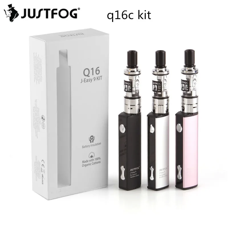 

Original Justfog q16c Start Kit built-in 900mAh J-Easy 9 battery Vape Pen Portable Kit E cigarette Kit Cylindrical Shape