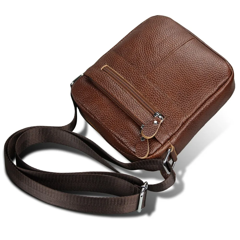 Новый бренд Мужская сумка пояса из натуральной кожи сумки на плечо Сумочка молнии бизнес через для мужчин Bown