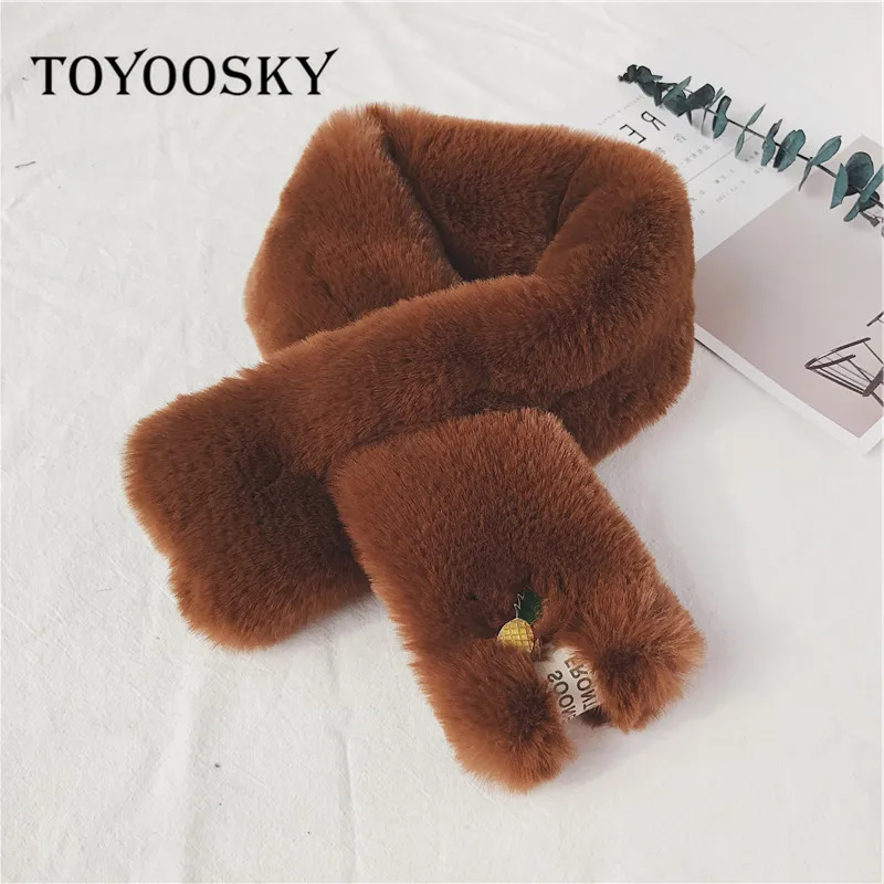 2017 TOYOOSKY New Fashion Winter Scarf Imitation Rabbit Skin Solid Many Colours Pineapple Ring For Women | Аксессуары для одежды