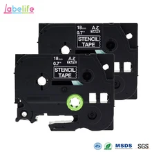 Labelife 2 шт 18 мм STE141 STe-141 ST-141 трафаретная Лента совместима с принтерами Brother P-touch 0,7 дюйма x 9,8 футов(18 мм x 3 м