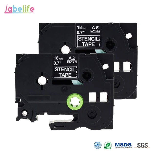 

Labelife 2 Pack 18mm STE141 STe-141 ST-141 Stencil Tape Compatible for Brother P-touch Printers 0.7 Inch x 9.8 Feet (18mm x 3m)