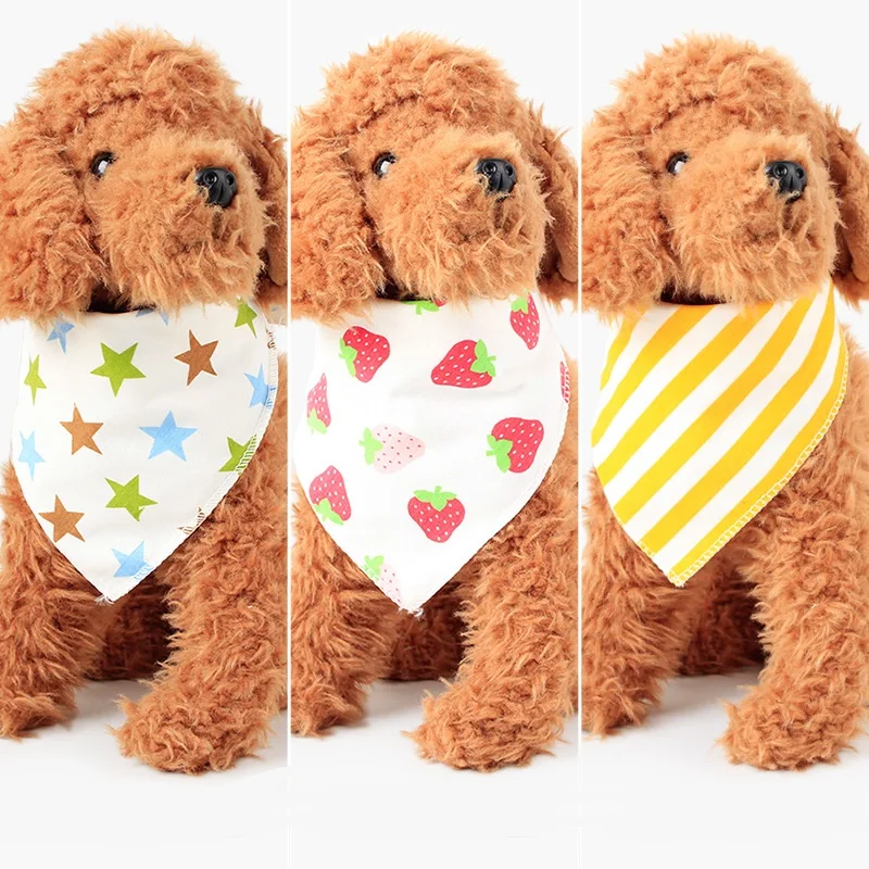 

New Summer Dog Bandanas Colorful cartoon Washable Pet Bandanas Scarf Bow ties Collar Cat S M L dog Scarf Dog Accessories