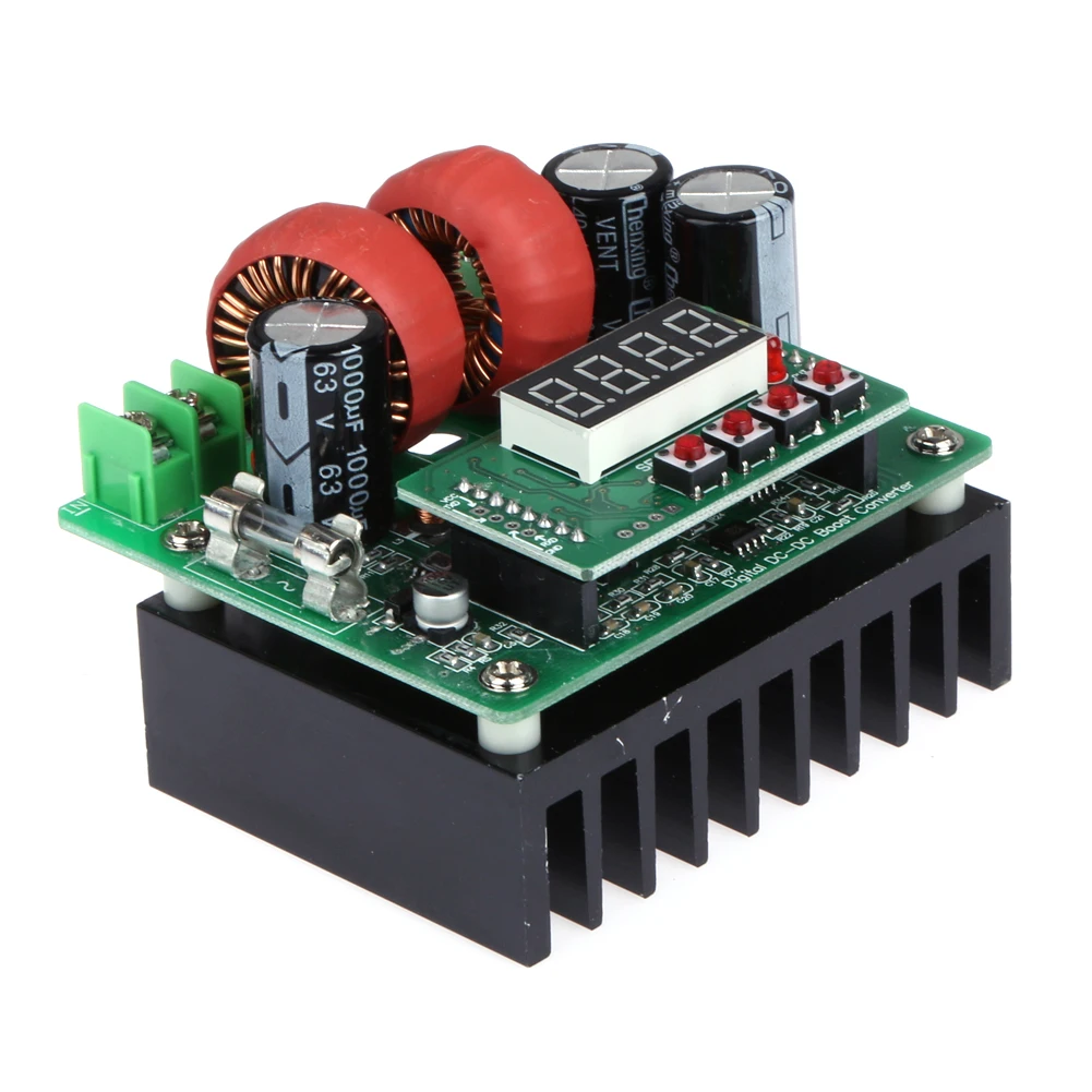 

LED Digital Microprocessor Controlled 400W 15A Constant Voltage Constant Current Adjustable DC Boost Converter #LO