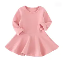 Осенне-зимнее детское платье для маленьких девочек платье-пачка принцессы с длинными рукавами, одежда 1-4T