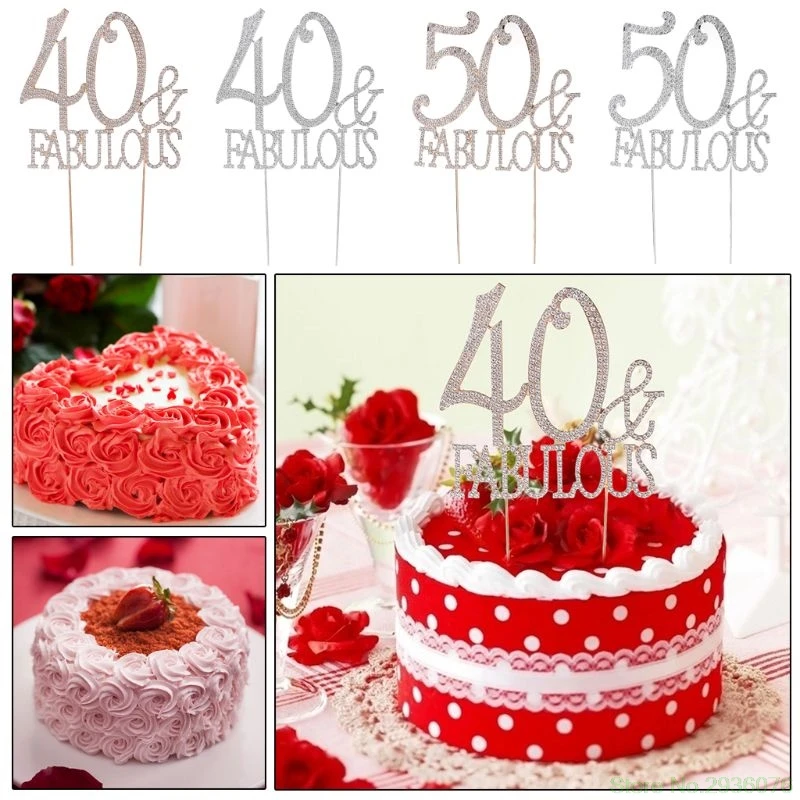 2020 Новый 40 50 & Сказочный 40th 50th день рождения торт Топпер номер кристалл горный