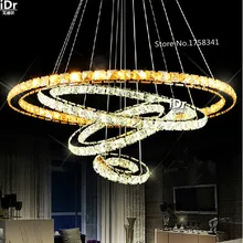 Европейский Алмаз 4 кольца светодиодный K9 кристалл роскошный светильник люстра круги Crtstal лампа высококлассная атмосфера
