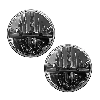 

LED Round Headlight 7 inch 2PCS 6000K Hi/lo Beam lamp Halo for Jeep Wrangler JK TJ LJ Harley Motorcycle, Uni-light J004-2pcs